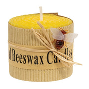 Yellow Honeycomb Bee Charm Pillar Candle - 2.5" x 2"