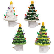 Ceramic Christmas Tree Nightlight  (4 Count Assortment)