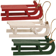 Small Painted Wooden Sled  (3 Count Assortment)