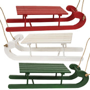 Large Painted Wooden Sled  (3 Count Assortment)