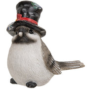 Festive Resin Bird with Hat Figure  (4 Count Assortment)