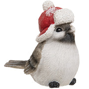 Festive Resin Bird with Hat Figure  (4 Count Assortment)