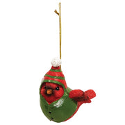 Resin Cardinal with Hat & Scarf Ornament  (3 Count Assortment)