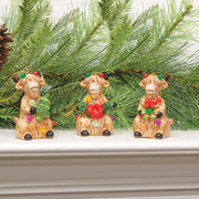 Ceramic Light Up Merry Highland Ornament  (3 Count Assortment)