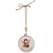 Merry Moo Beaded Round Ornament  (3 Count Assortment)