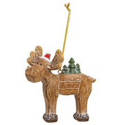 Resin Nordic Carved Look Holiday Moose Ornament  (2 Count Assortment)