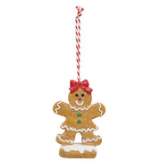 Resin Snowy Iced Gingerbread Ornament  (3 Count Assortment)