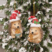 Resin Holiday Baking Hedghog Ornament  (2 Count Assortment)