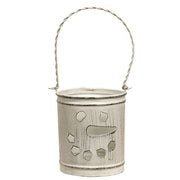 White Metal Snowman Face Luminary