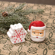 Ceramic Santa & Snowflake Salt & Pepper Shakers (Set of 2)