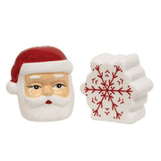 Ceramic Santa & Snowflake Salt & Pepper Shakers (Set of 2)