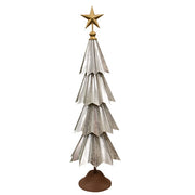 Distressed Silver Metal Christmas Tree - 51.5"H