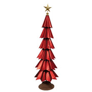 Distressed Red Metal Christmas Tree - 88"H