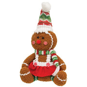 Stuffed Sitting Candy Gingerbread Folk  (2 Count Assortment)