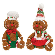 Stuffed Sitting Candy Gingerbread Folk  (2 Count Assortment)