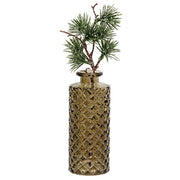 Wooden Tray with Glass Votives - Vase - and Velvet Reindeer (Set of 5)