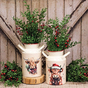 Holiday Highland Milk Can  (2 Count Assortment)