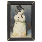 Winter Snowman with Cane & Pipe Framed Print - 12" x 18"