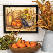 Fall Table Crow Framed Print - 10x8