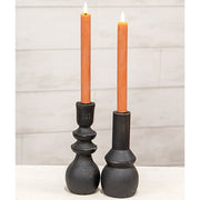 Orange Wax Timer Tapers - 10"H (Set of 2)