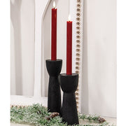 Burgundy Wax Timer Tapers - 10"H (Set of 2)