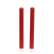 Burgundy Wax Timer Tapers - 10"H (Set of 2)