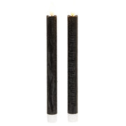 Black Wax Timer Tapers - 10"H (Set of 2)