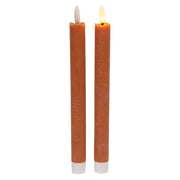Orange Wax Timer Tapers - 10"H (Set of 2)