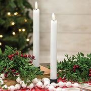 White Wax Timer Tapers - 10"H (Set of 2)