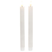 White Wax Timer Tapers - 10"H (Set of 2)