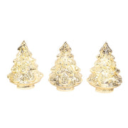 Silver Mercury Glass LED Christmas Trees (Set of 3)