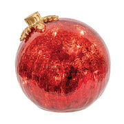 Crackled Red Glass LED Timer Bulb Ornament