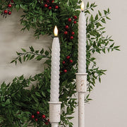 White Twisty Timer Tapers - 10"H (Set of 2)