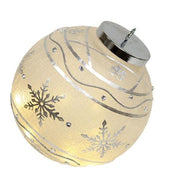 Silver Snowflake Light Up Ball Ornament (Pack of 4)