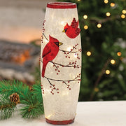 Light Up Crackled Glass Cardinal Vase (Pack of 4)