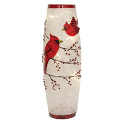 Light Up Crackled Glass Cardinal Vase (Pack of 4)