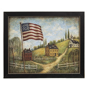Primitive Americana Village Framed Print - 12x8  (3 Count Assortment)