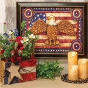 Patchwork Eagle Flag Framed Print - 12x16