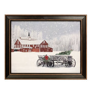 Snowy Weathered Wagon Framed Print - 16x12