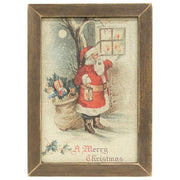 Santa At the Window Merry Christmas Framed Print - 12" x 18"