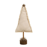 Stuffed Ivory Canvas Christmas Tree on Base - 11.5"