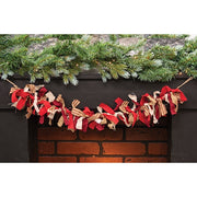 Primitive Candy Cane Colors Rag Garland