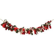 Primitive Red - Green & White Rag Garland