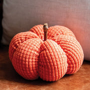Stuffed Waffle Weave Orange Pumpkin with Stick Stem - Medium