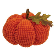 Stuffed Waffle Weave Orange Pumpkin with Stick Stem - Medium