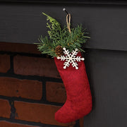 Hanging Winter Greens Snowflake Stocking