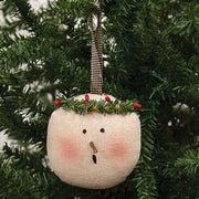 Stuffed Primitive Singing Snowgirl Ornament