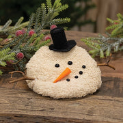 Antique White Melting Top Hat Snowman Head