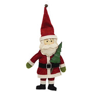 Stuffed Felt Santa with Christmas Tree Ornament