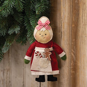 Stuffed Felt Mrs. Claus Ornament